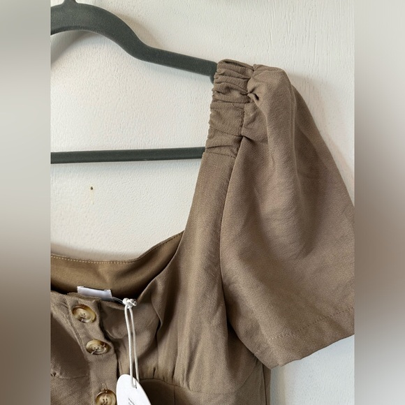 NWT Polly | Button Down Dress In Mushroom - Picture 8 of 9